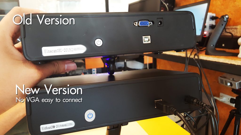 EinScan2017 ความยุ่งยากในการต่อสายลง โดยตัดสาย VGA ออก และที่สำคัญมาพร้อมกับ Software EinScan 2
