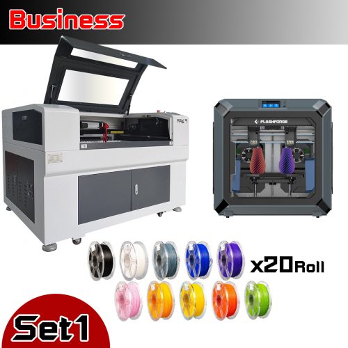 Business Set 1 : Laser / 3D Printer FDM 2หัวอิสระ เซ็ตคุ้มค่า ราคาประหยัด