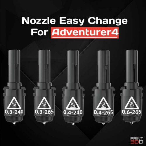 หัวฉีด Quick Release Nozzle Adventurer3,4 หลายขนาด (240°C, 265°C, 0.3mm, 0.4mm, 0.6mm) - Image 4