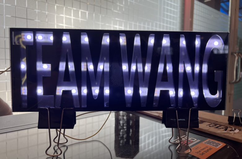 ป้ายไฟ LED Team Wang โดยเครื่องLaser