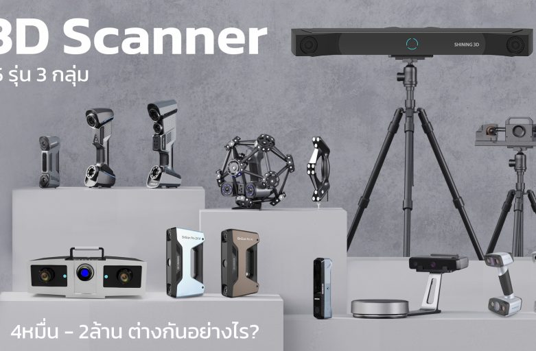 เทียบ 3D Scanner Shining3D 15รุ่น 3กลุ่ม หลักหมื่น-ล้านต่างกันอย่างไร?