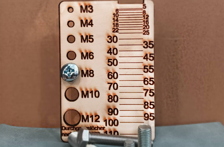 Screw Measuring Device – Laser Cut  : อุปกรณ์วัดสกรู – ตัดด้วยเลเซอร์