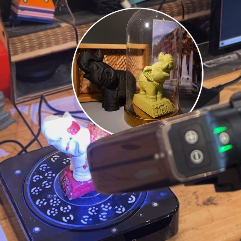 Read more about the article อัพเกรดรูปปั้นช้างไหว้ศาลจากเดิมให้ Premium สวย หรู ดูแพงด้วย 3D Scanner & 3D Printer