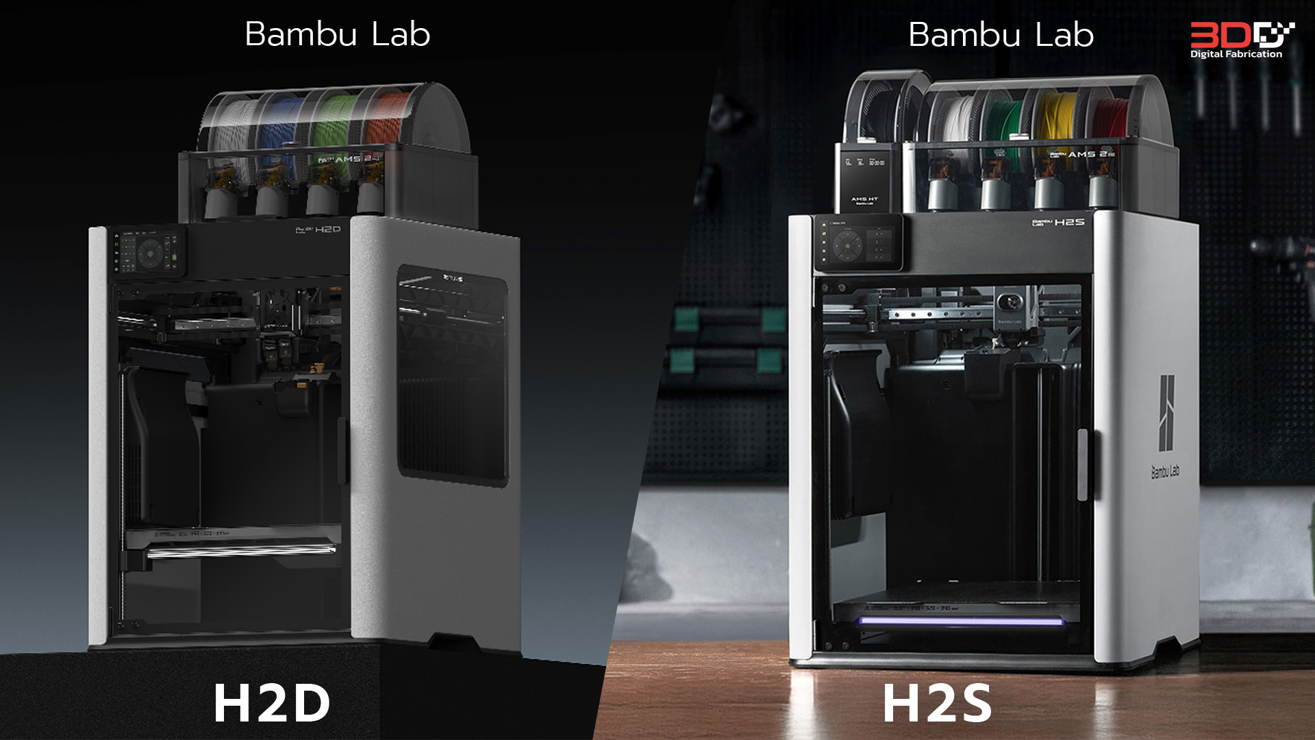 รีวิวเปรียบเทียบ Bambu Lab H2D vs H2S – ต่างกันยังไง เลือกตัวไหนดี ...