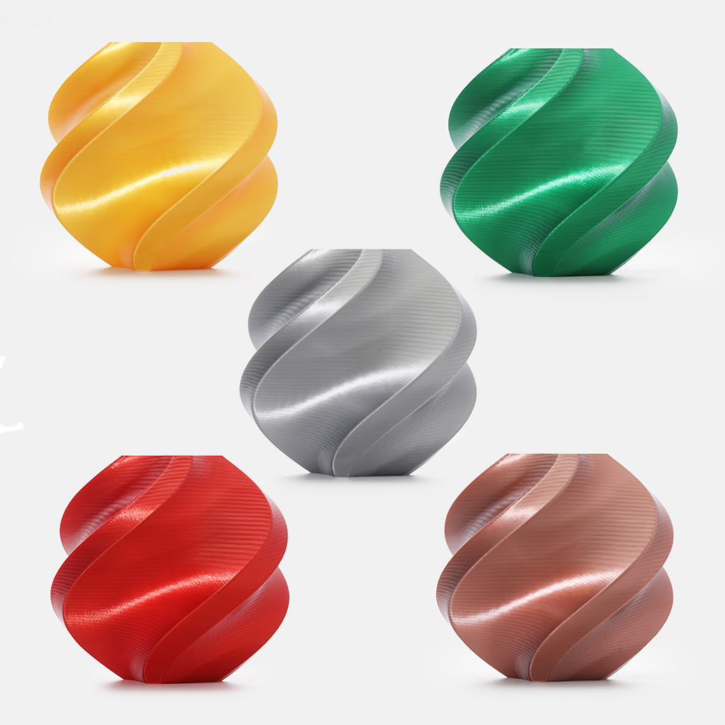 Bambu PLA SILK+ : เส้นพลาสติกเงา ซิลค์พลัส คล้ายโลหะ RFID 1Kg (ใช้กับ 3D Printer ยี่ห้ออื่นได้) - Image 2