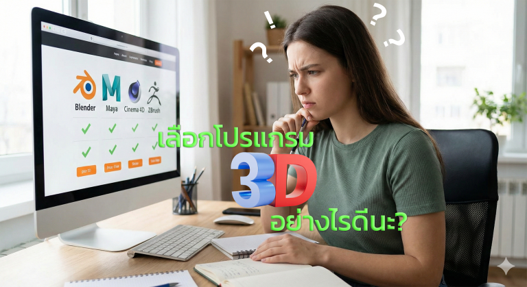 Read more about the article มือใหม่เลือกโปรแกรม 3D ต้องดูอะไรบ้าง