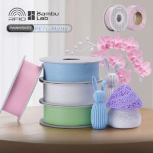 Bambu PETG Matte | เส้นพลาสติกสีสวย ผิวด้าน PETG Matte มี RFID 1Kg with Reusable Spool และ Refill (ใช้กับ 3D Printer ยี่ห้ออื่นได้)